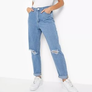 New Curvy Mom Jeans Highest Rise Semi Relaxed Fit Tapered Leg 13, Waist 29"